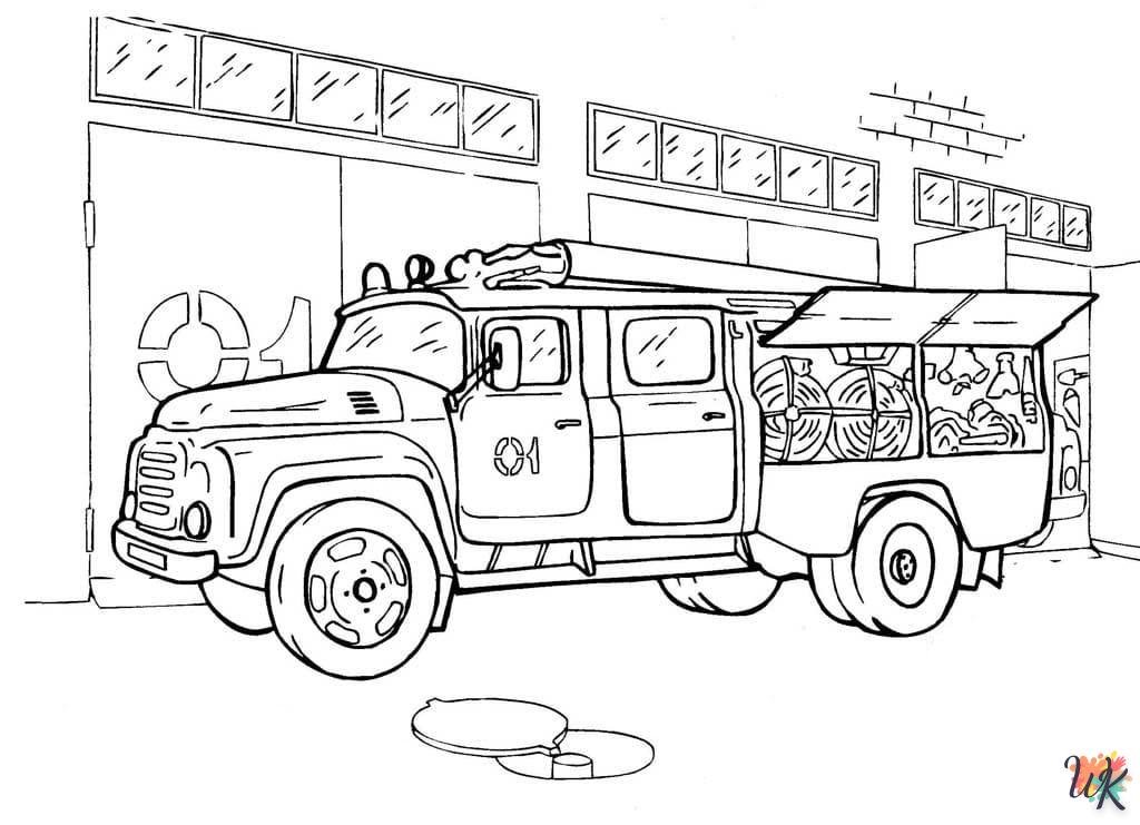 coloriage Camion de Pompier  sonic en ligne gratuit à imprimer