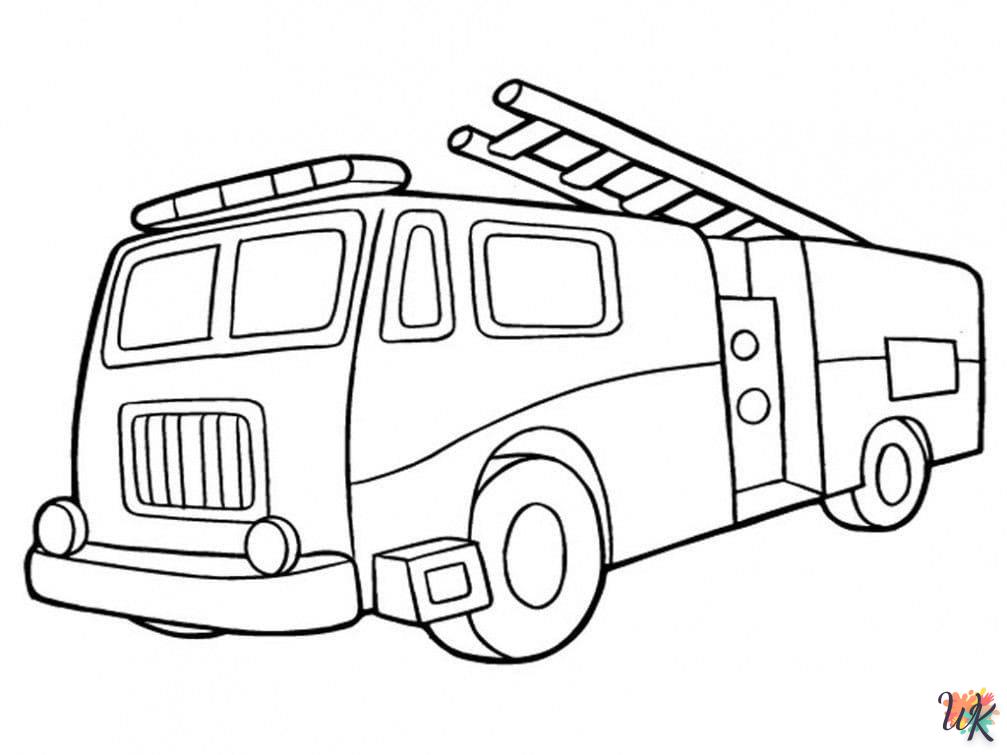 coloriage Camion de Pompier  a dessiner et imprimer