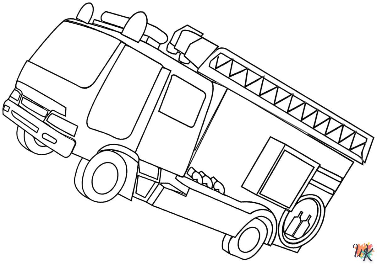 coloriage Camion de Pompier  enfant à imprimer gratuit