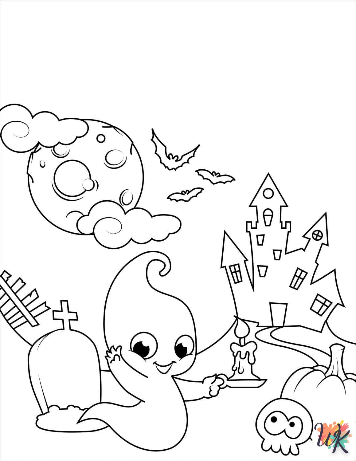 coloriage Fantome  à imprimer pour enfant de 9 ans