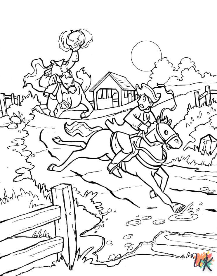 coloriage Headless Horseman  pour enfant a imprimer