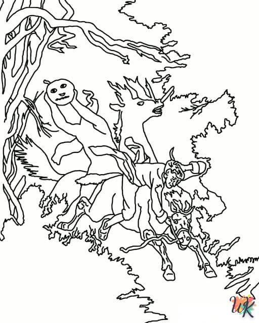 coloriage Headless Horseman  educatif pour enfant