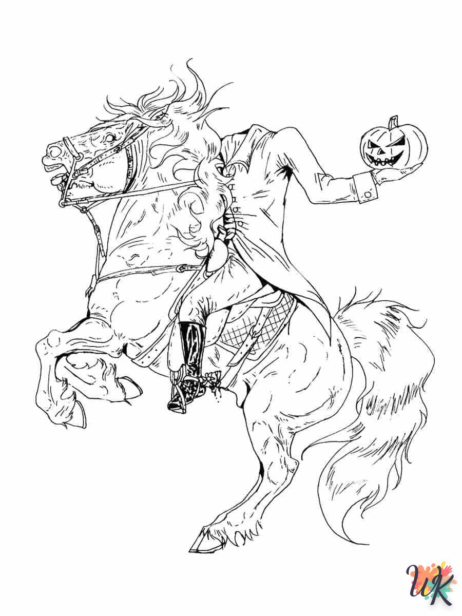 coloriage Headless Horseman  a imprimer pour enfant de 4 ans