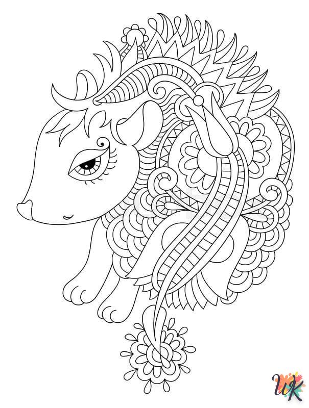 coloriage Hérisson  gratuit à imprimer 1