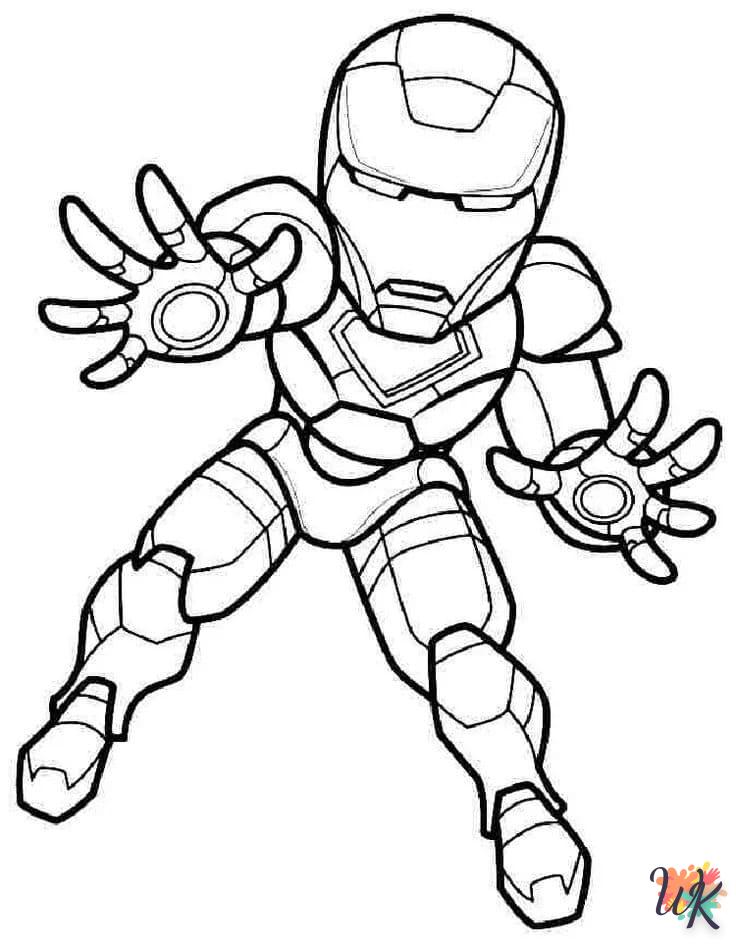 colorear alfabeto Iron Man  en linea.