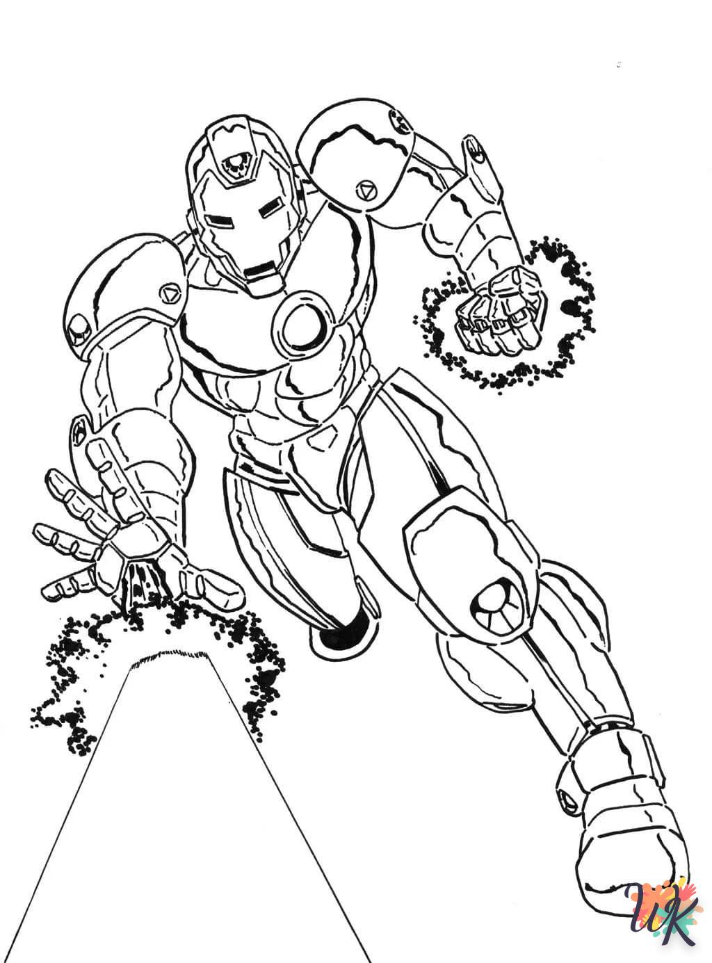 coloriage Iron Man  dinosaures en ligne gratuit à imprimer