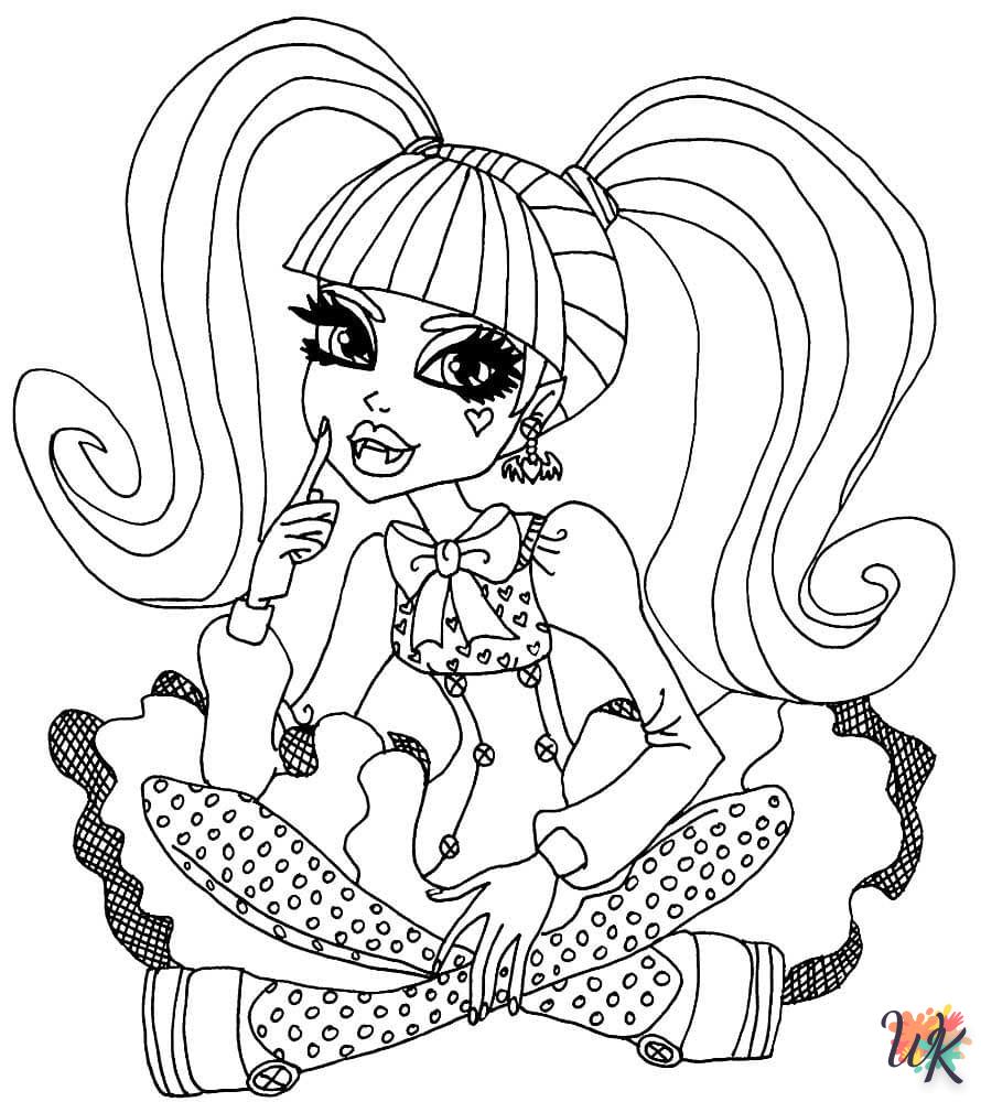 coloriage Monster High  animaux enfant a imprimer