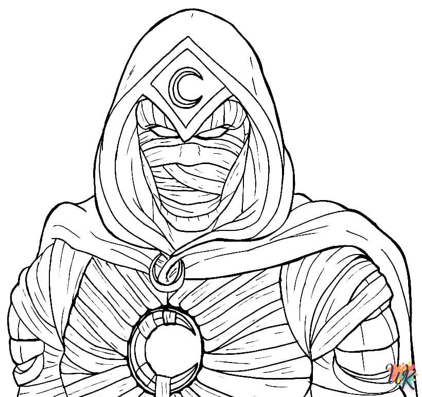 coloriage Moon Knight  enfant 8 ans a imprimer