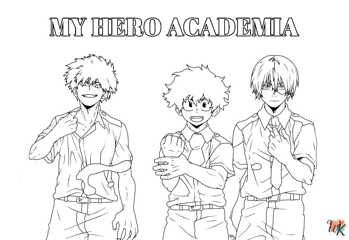 coloriage My Hero Academia  dinosaures en ligne gratuit à imprimer 1