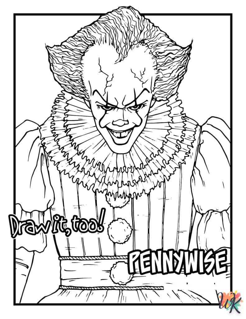 coloriage Pennywise  pour lutter contre le stress 1