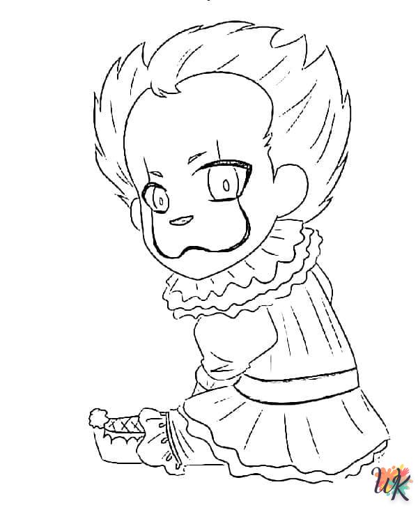 coloriage Pennywise  enfant à imprimer pdf