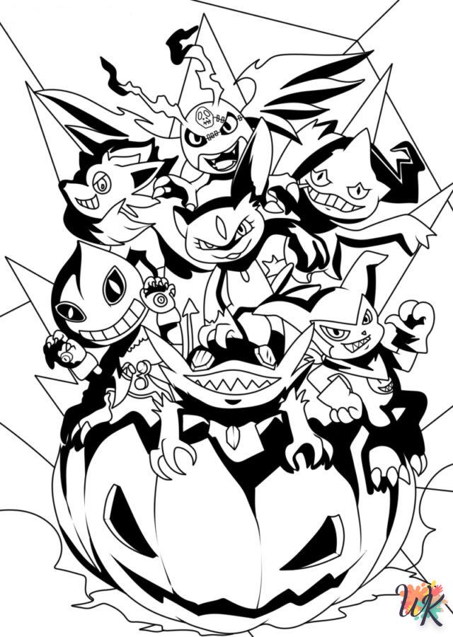 coloriage Pokémon Halloween  a colorier en ligne gratuitement