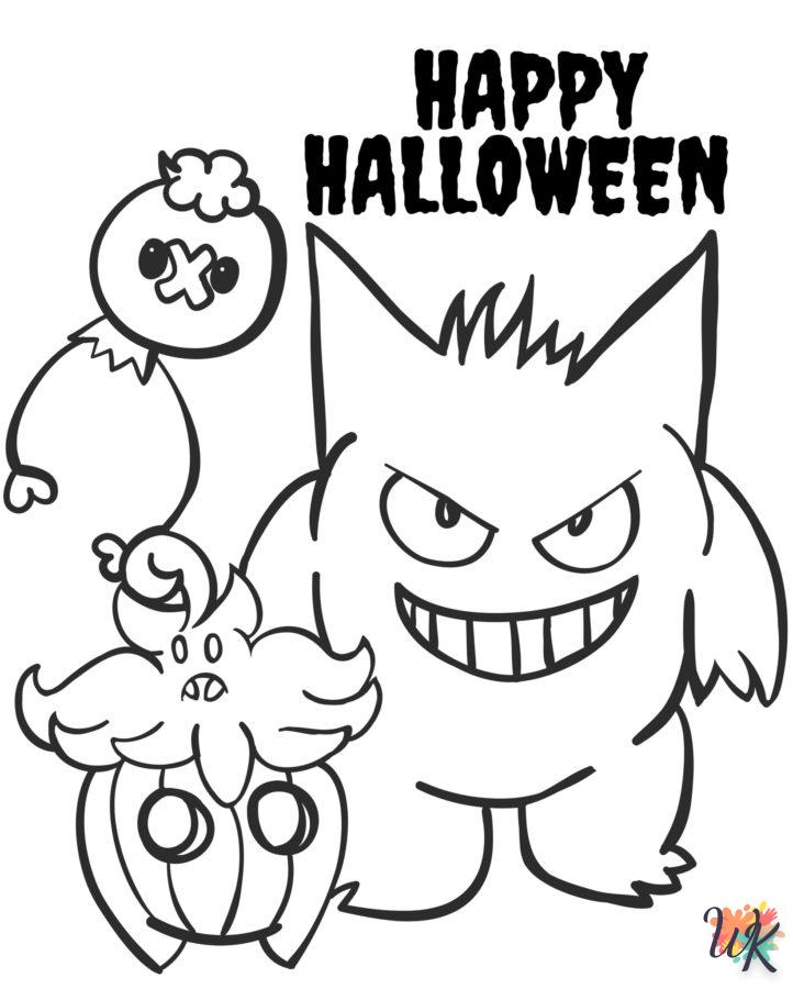 coloriage Pokémon Halloween  enfant 7 ans a imprimer