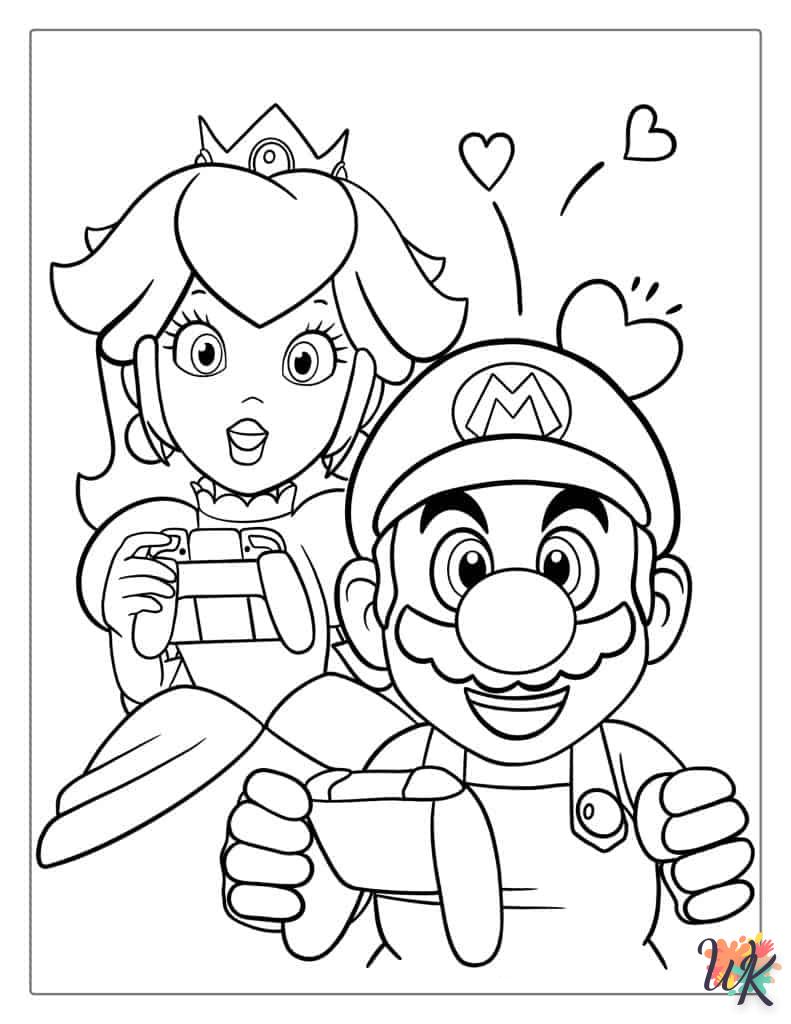 coloriage Princesse Peach  à imprimer gratuitement 1