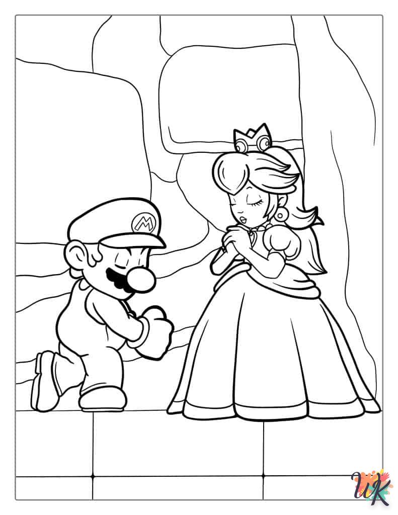 coloriage Princesse Peach  en ligne à imprimer