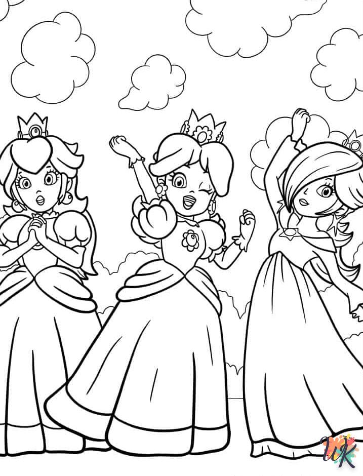 coloriage Princesse Peach  à imprimer pdf gratuit