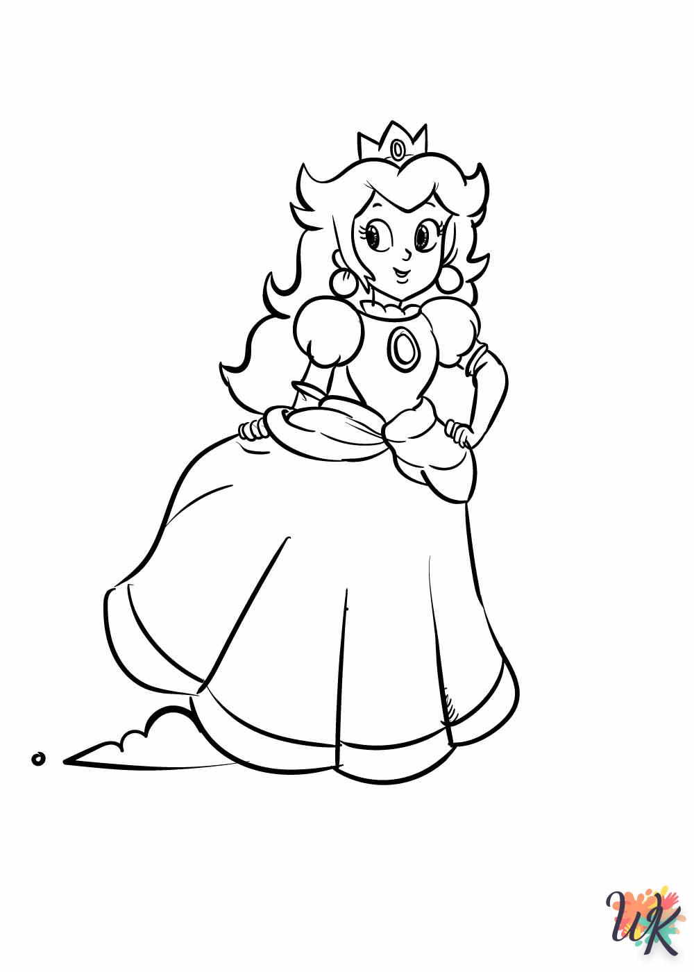 coloriage Princesse Peach  pour enfant à imprimer