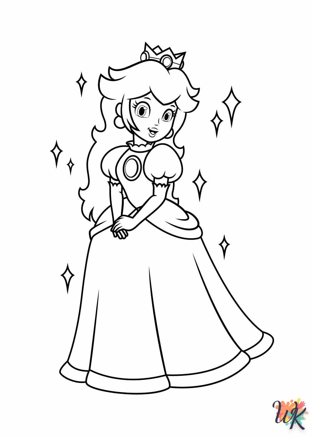 coloriage Princesse Peach  7 ans en ligne gratuit à imprimer