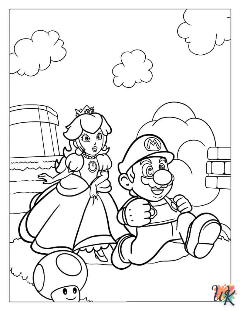 coloriage Princesse Peach  à imprimer pour enfant de 12 ans 1