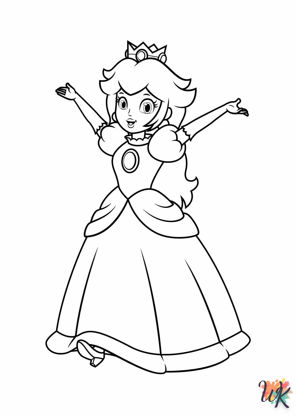 coloriage Princesse Peach  a imprimer gratuitement