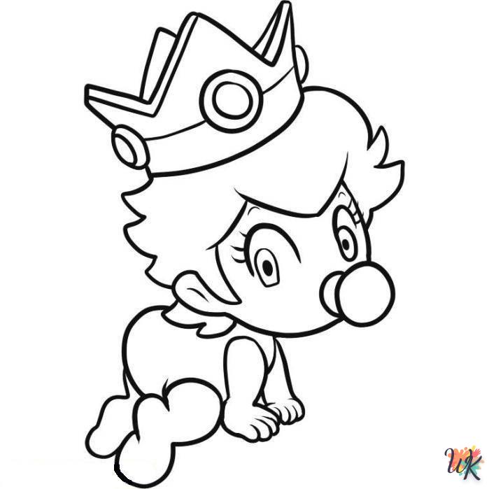 coloriage Princesse Peach  pour enfants a imprimer gratuit