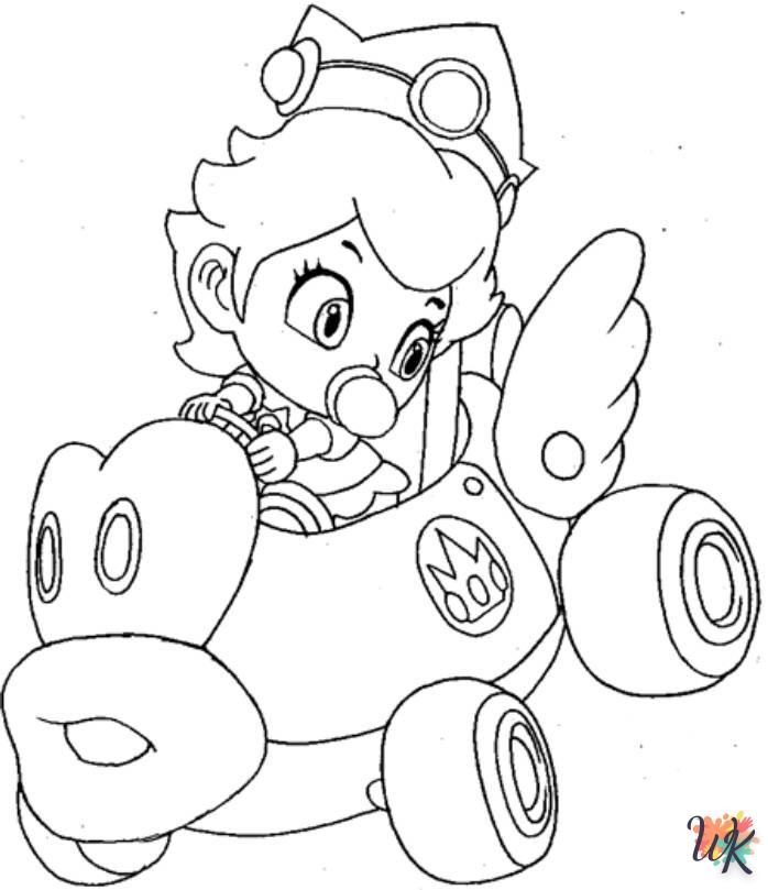 coloriage Princesse Peach  à imprimer pour enfants