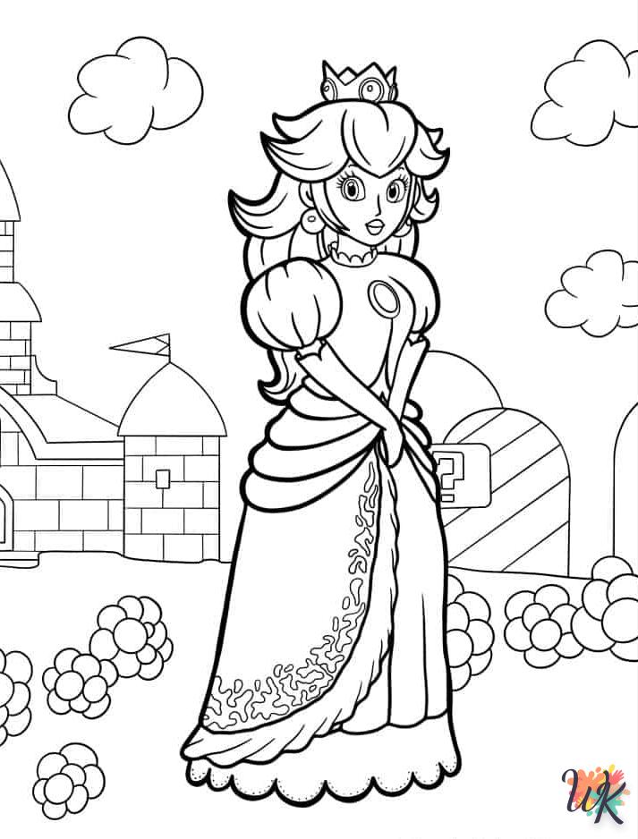 coloriage Princesse Peach  à imprimer pdf gratuit 1
