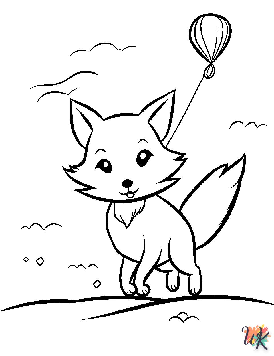 coloriage Renard  bebe animaux a imprimer gratuit