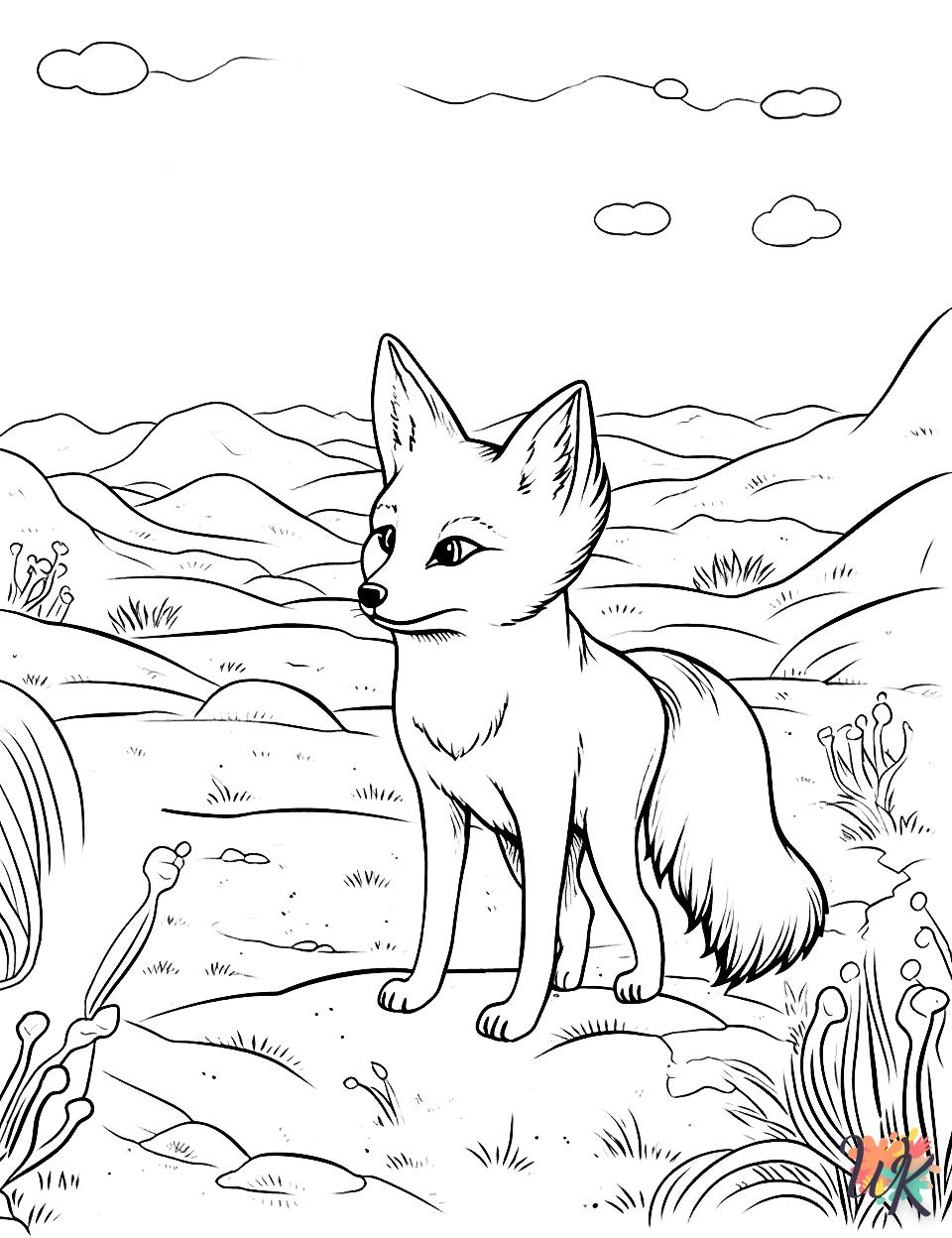 coloriage Renard  à imprimer pour enfant de 7 ans