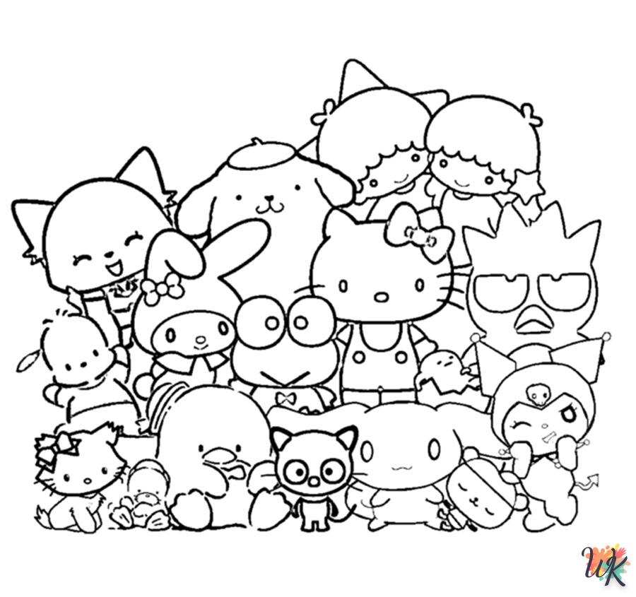 coloriage Sanrio  a imprimer pour enfant de 4 ans