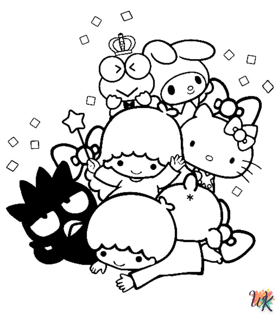 coloriage Sanrio  à imprimer pour enfant de 4 ans