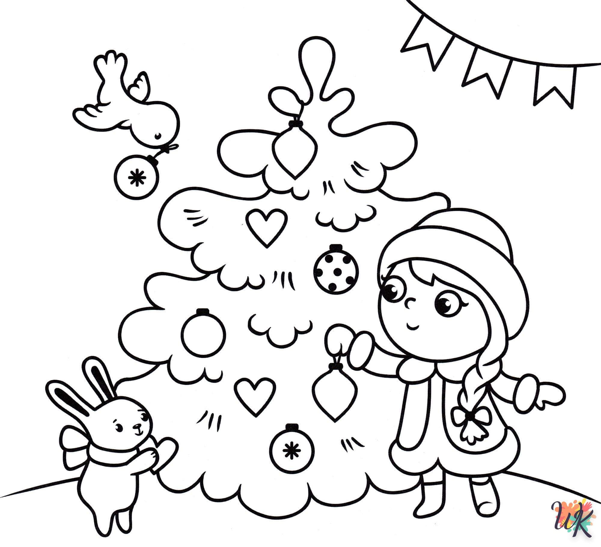 coloriage Sapin de Noël  à numéro adulte en ligne gratuit 1