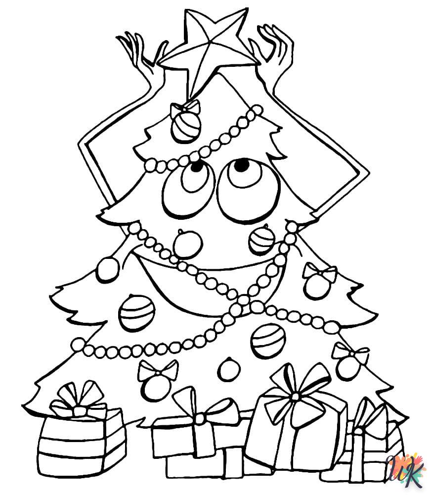 coloriage Sapin de Noël  licorne en ligne gratuit à imprimer 1