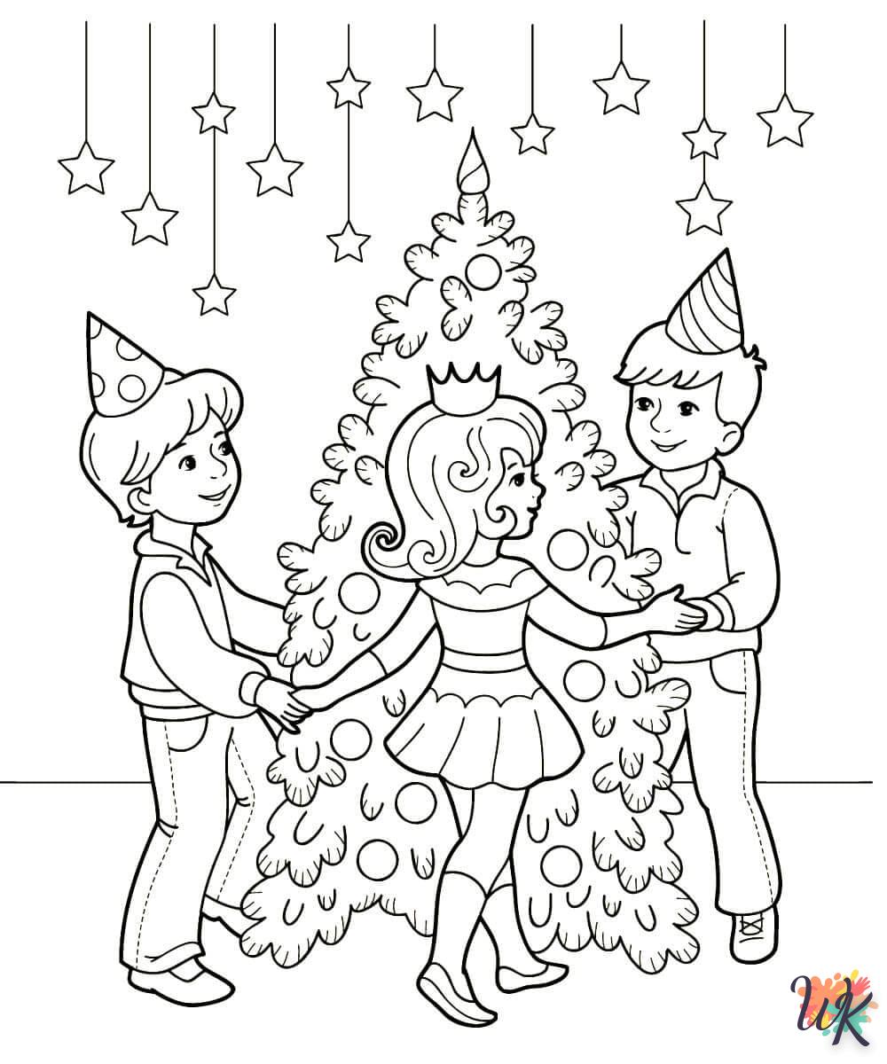 coloriage Sapin de Noël  et decoupage 2