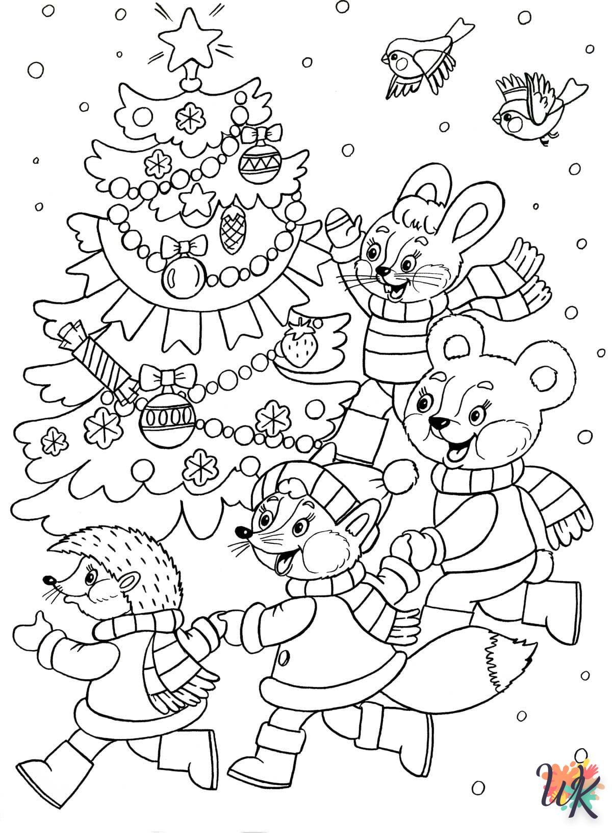 coloriage Sapin de Noël  a imprimer enfant 5 ans