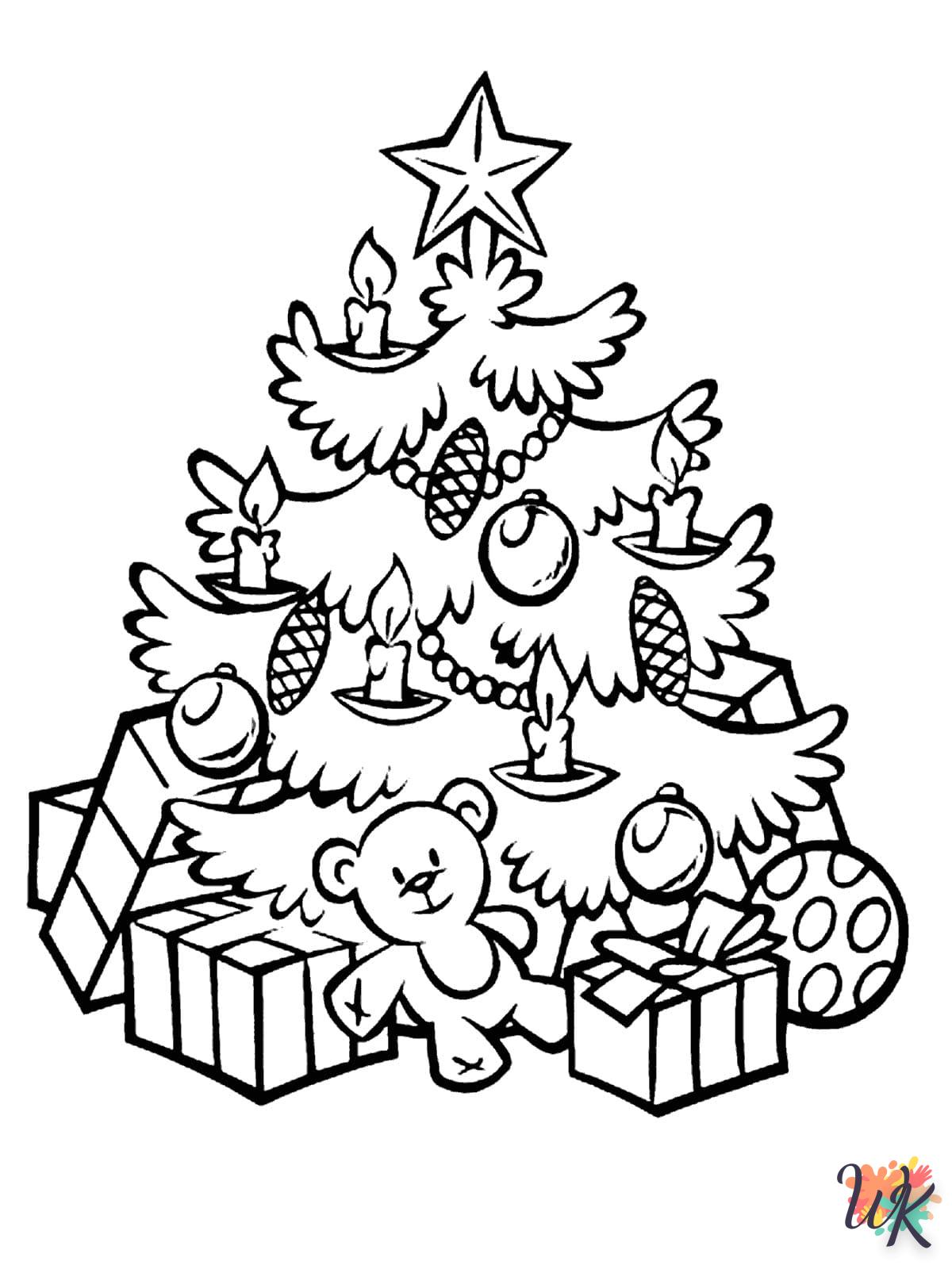 coloriage Sapin de Noël  à imprimer kawaii