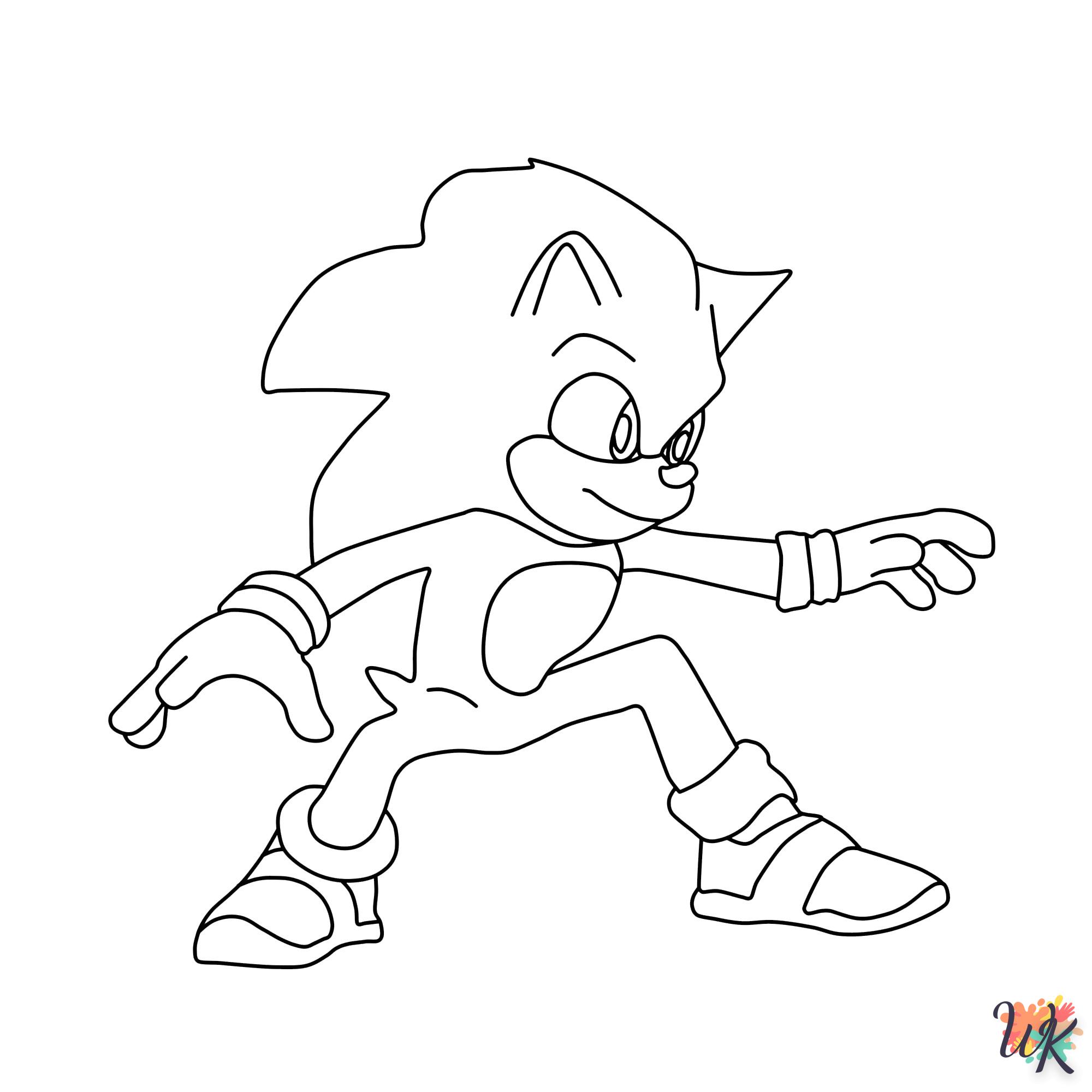 coloriage Sonic  enfant 4 ans a imprimer