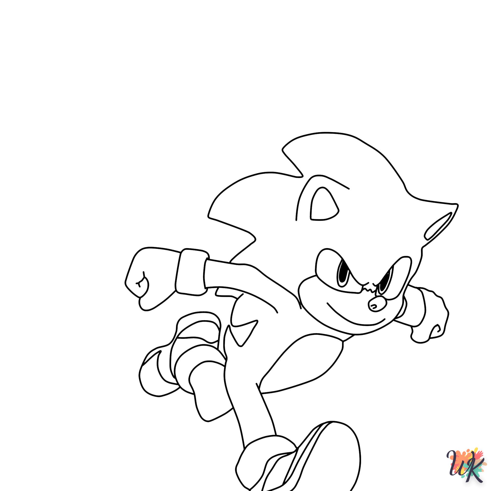 coloriage Sonic  à imprimer pour enfants