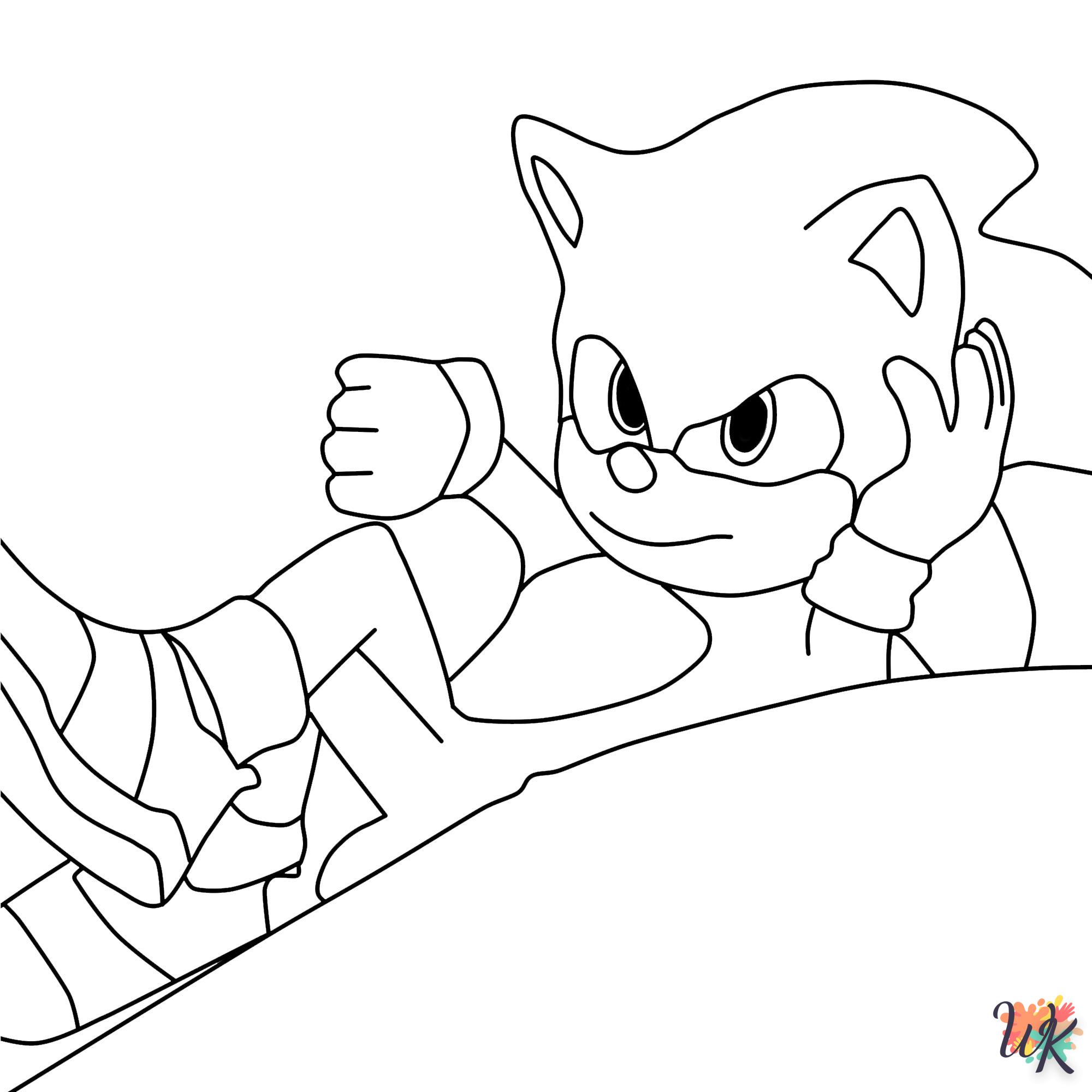 coloriage Sonic  à imprimer pour enfant de 8 ans