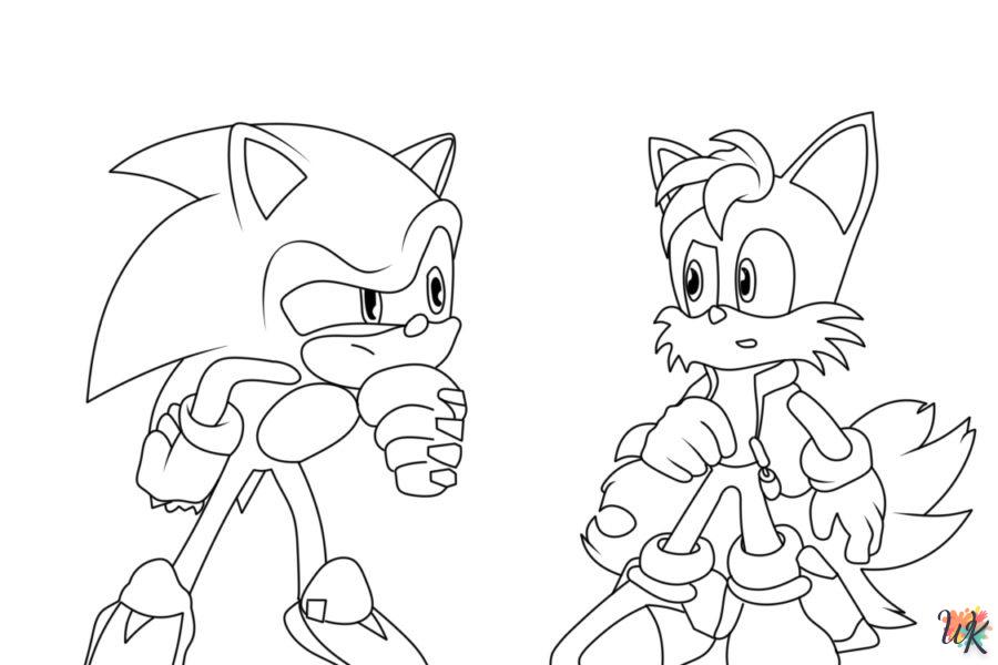 coloriage Sonic  à imprimer pour enfant de 12 ans