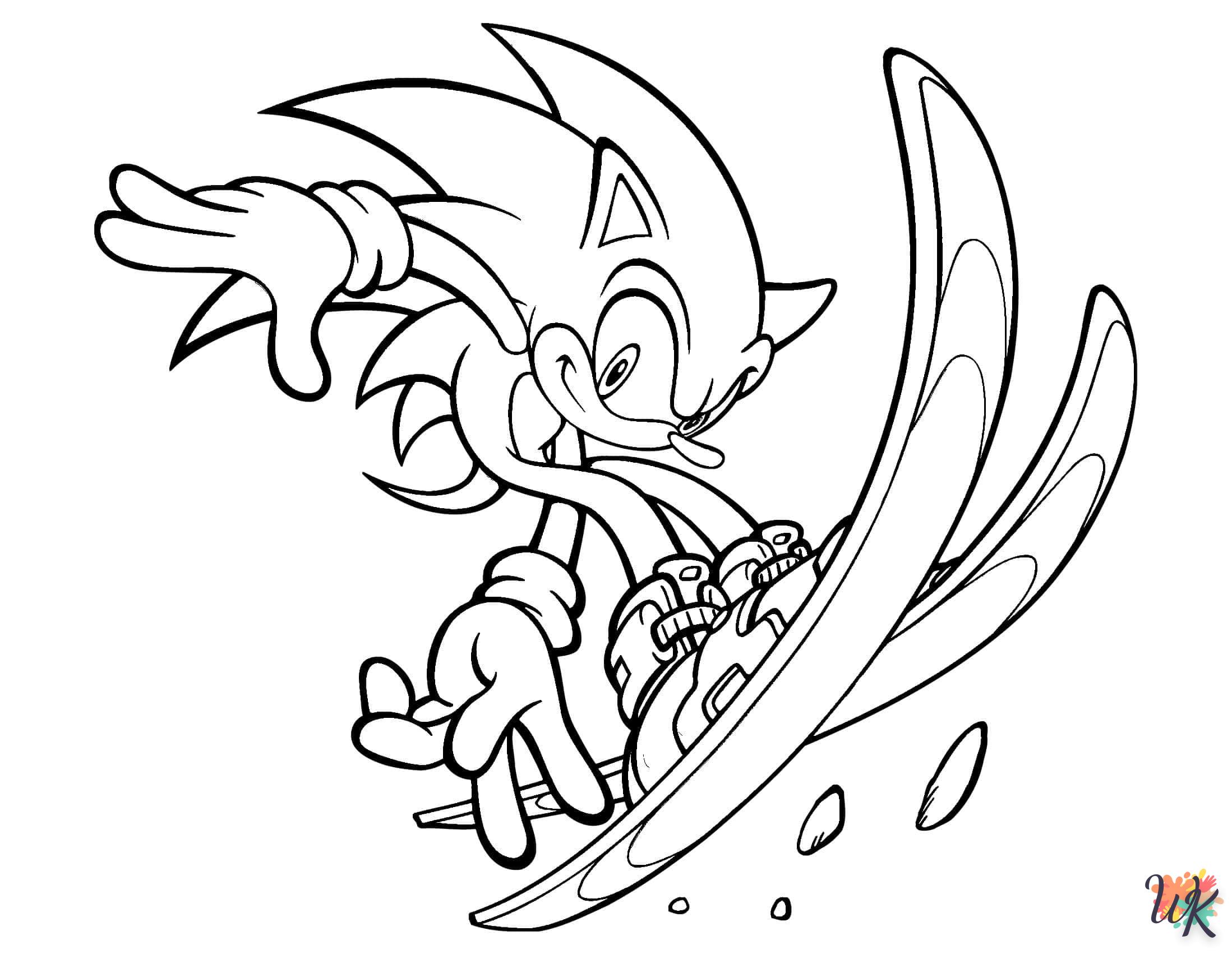 coloriage Sonic  a imprimer pour enfant de 4 ans