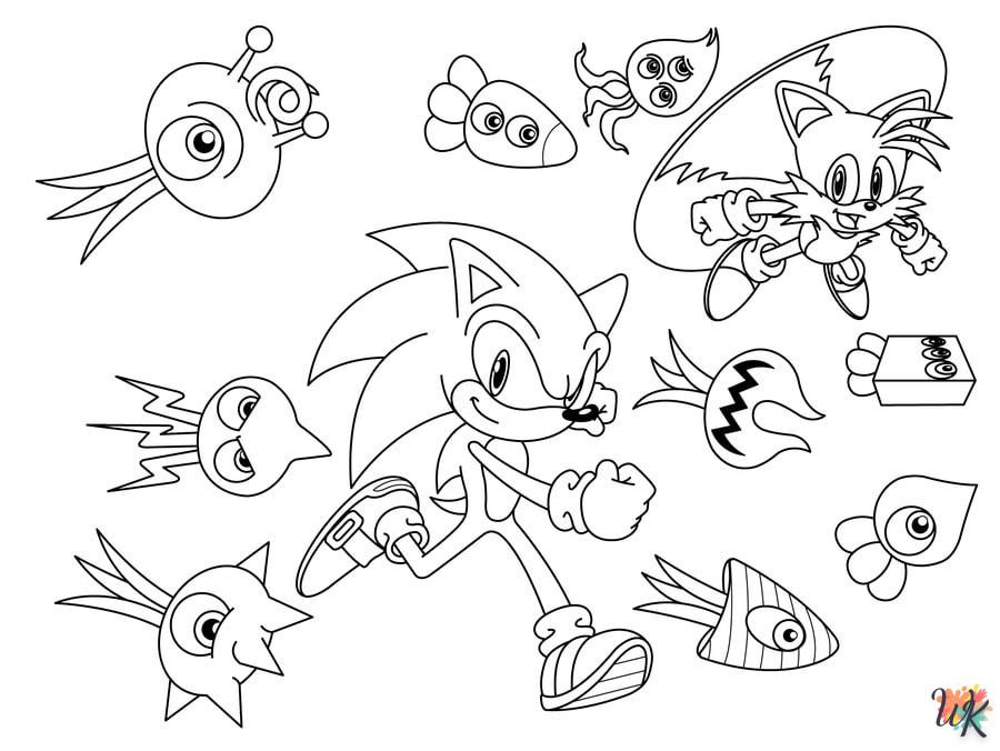 coloriage Sonic  pour enfant de 8 ans