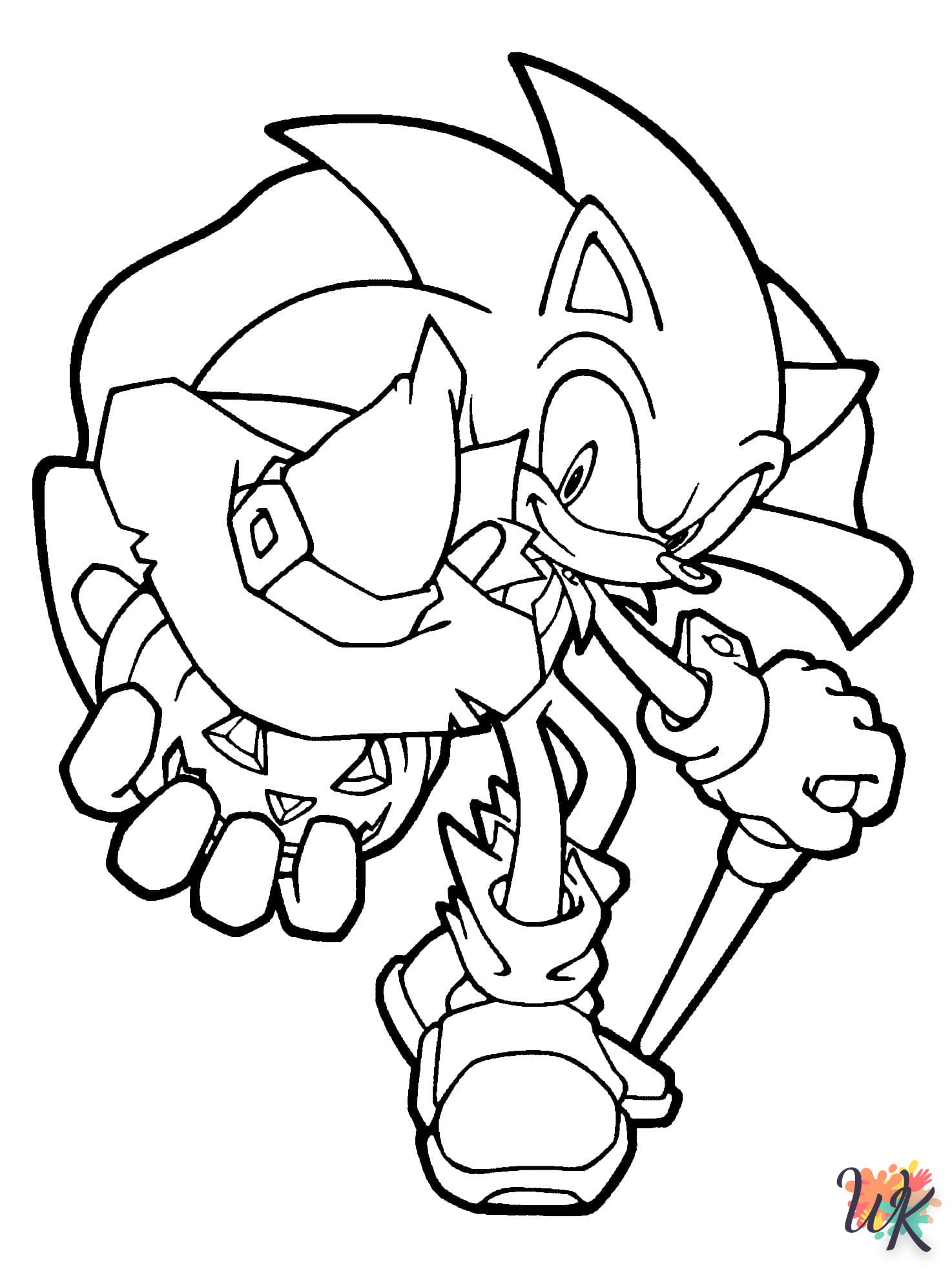 coloriage Sonic  enfant 6 ans à imprimer