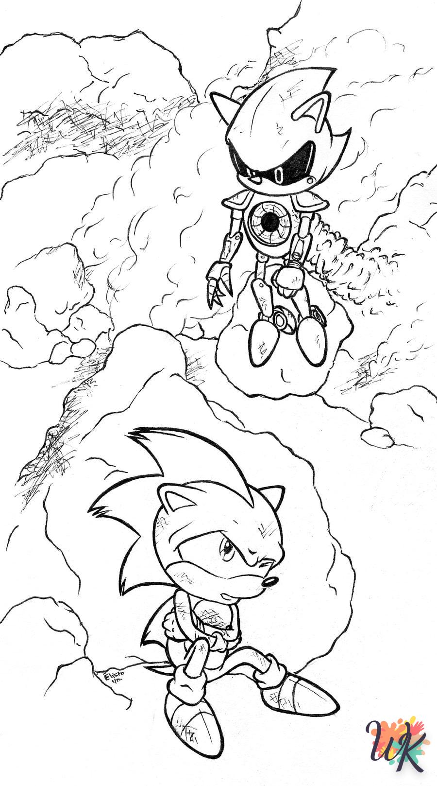 coloriage Sonic  enfant 8 ans a imprimer