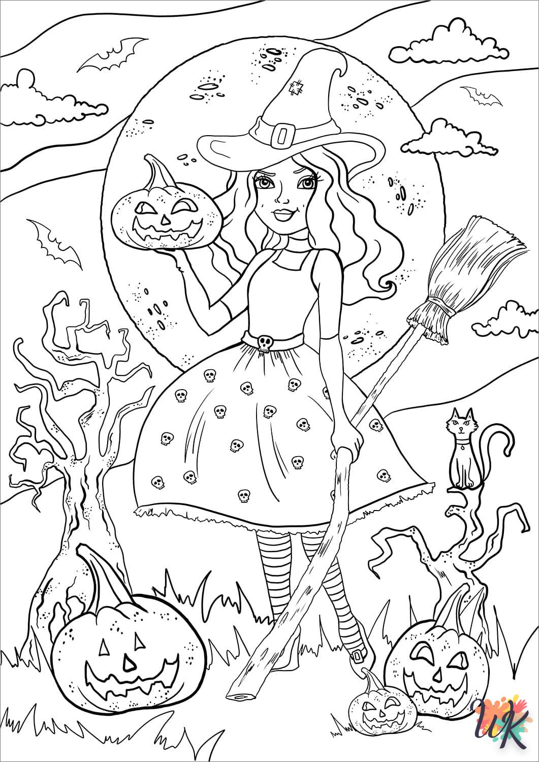 coloriage Sorcière  à imprimer pdf 2