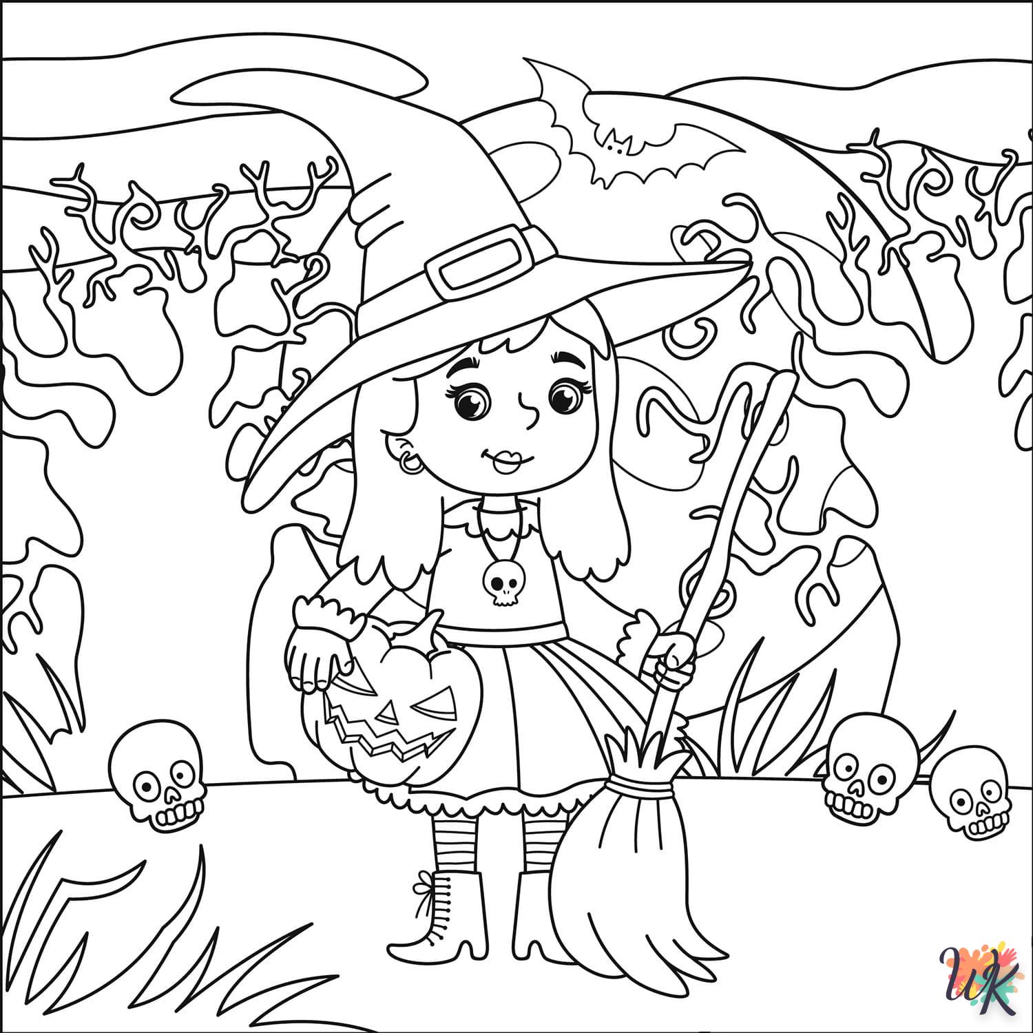 coloriage Sorcière  à imprimer pour enfant de 2 ans 1