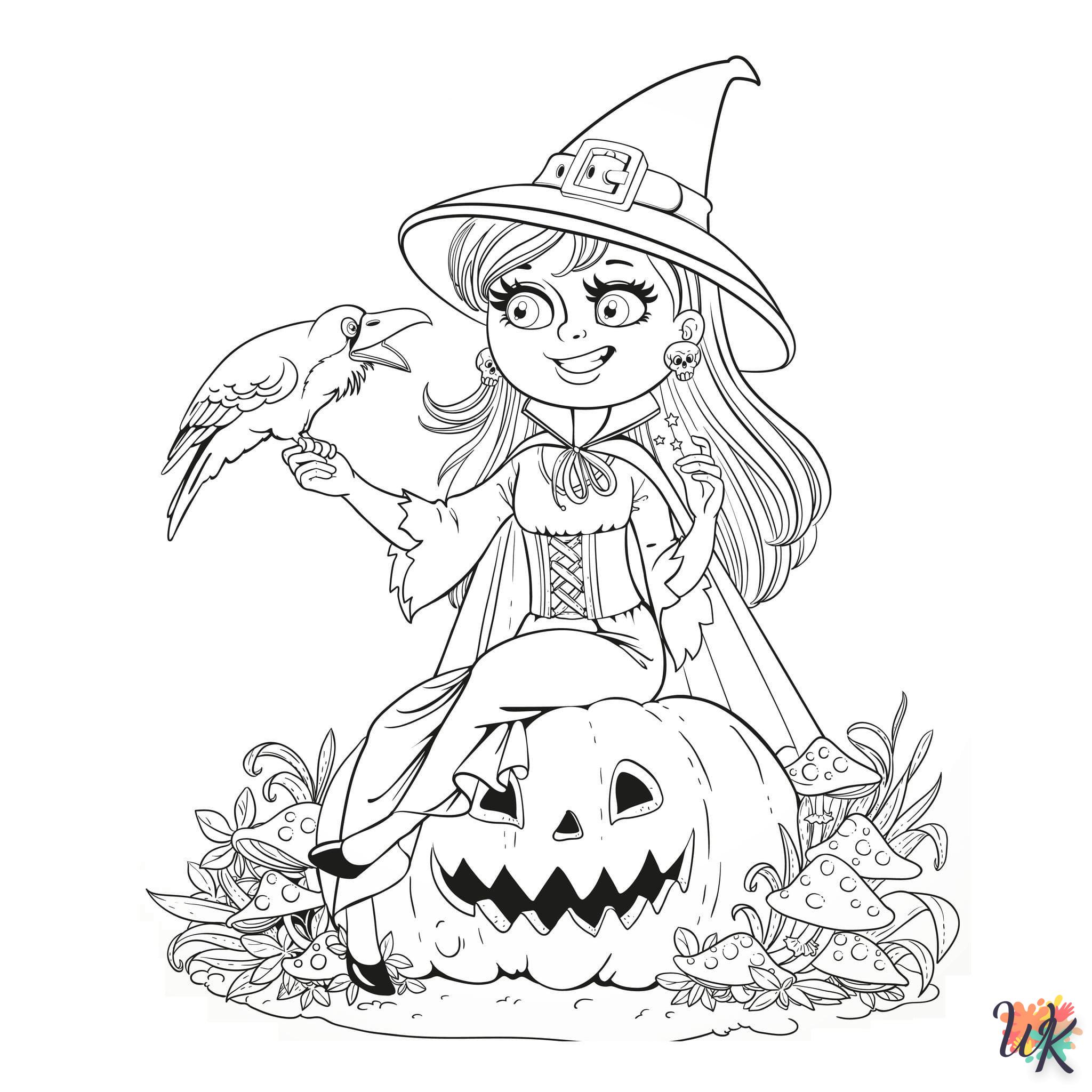 image pour coloriage Sorcière  enfant 2