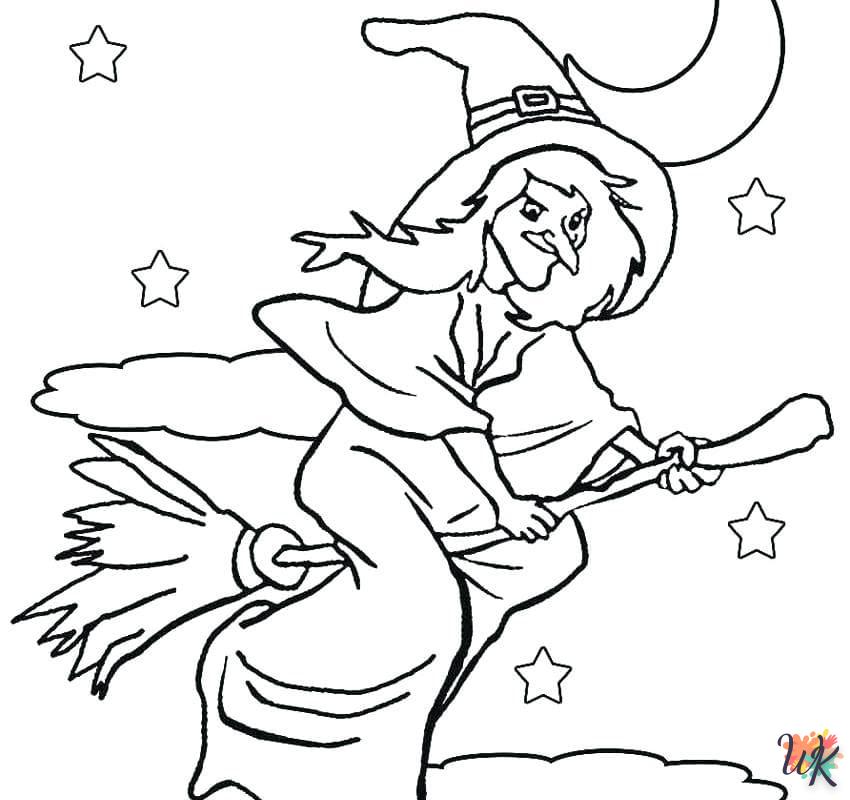 coloriage Sorcière  enfant 3 ans a imprimer