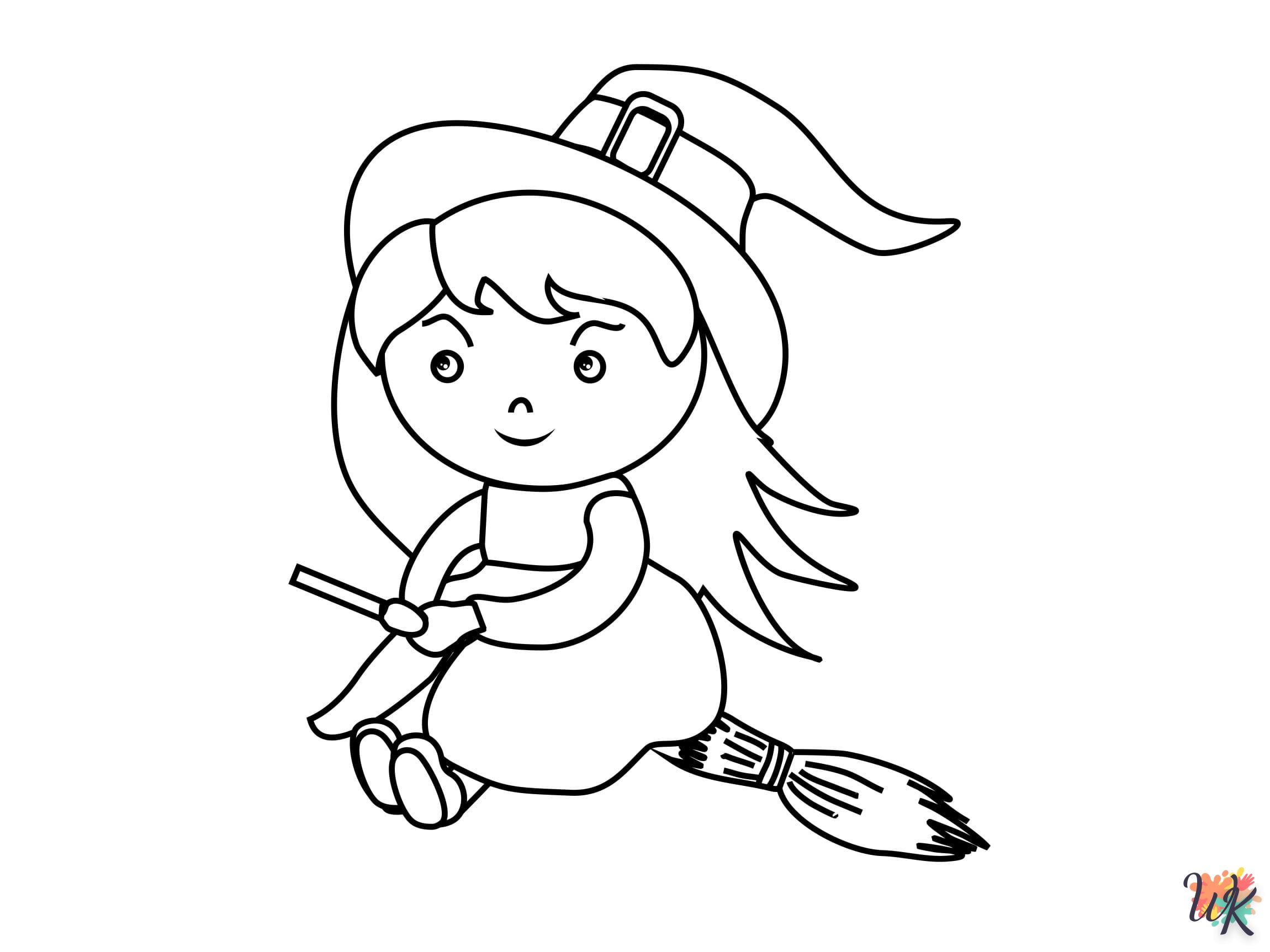 image pour coloriage Sorcière  enfant