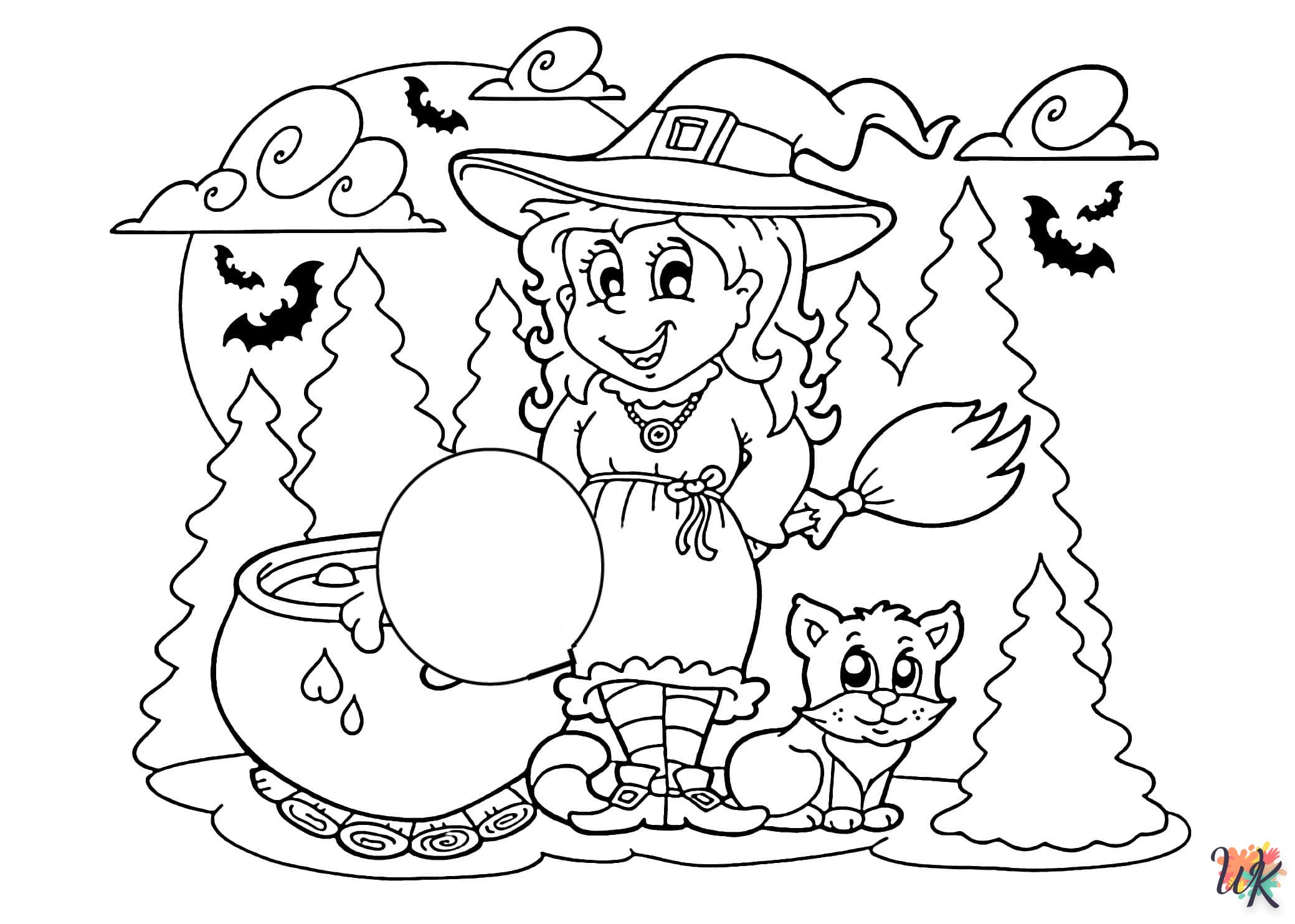 coloriage Sorcière  à imprimer pdf gratuit